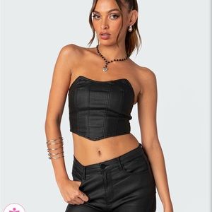 Edikted Leather bustier top